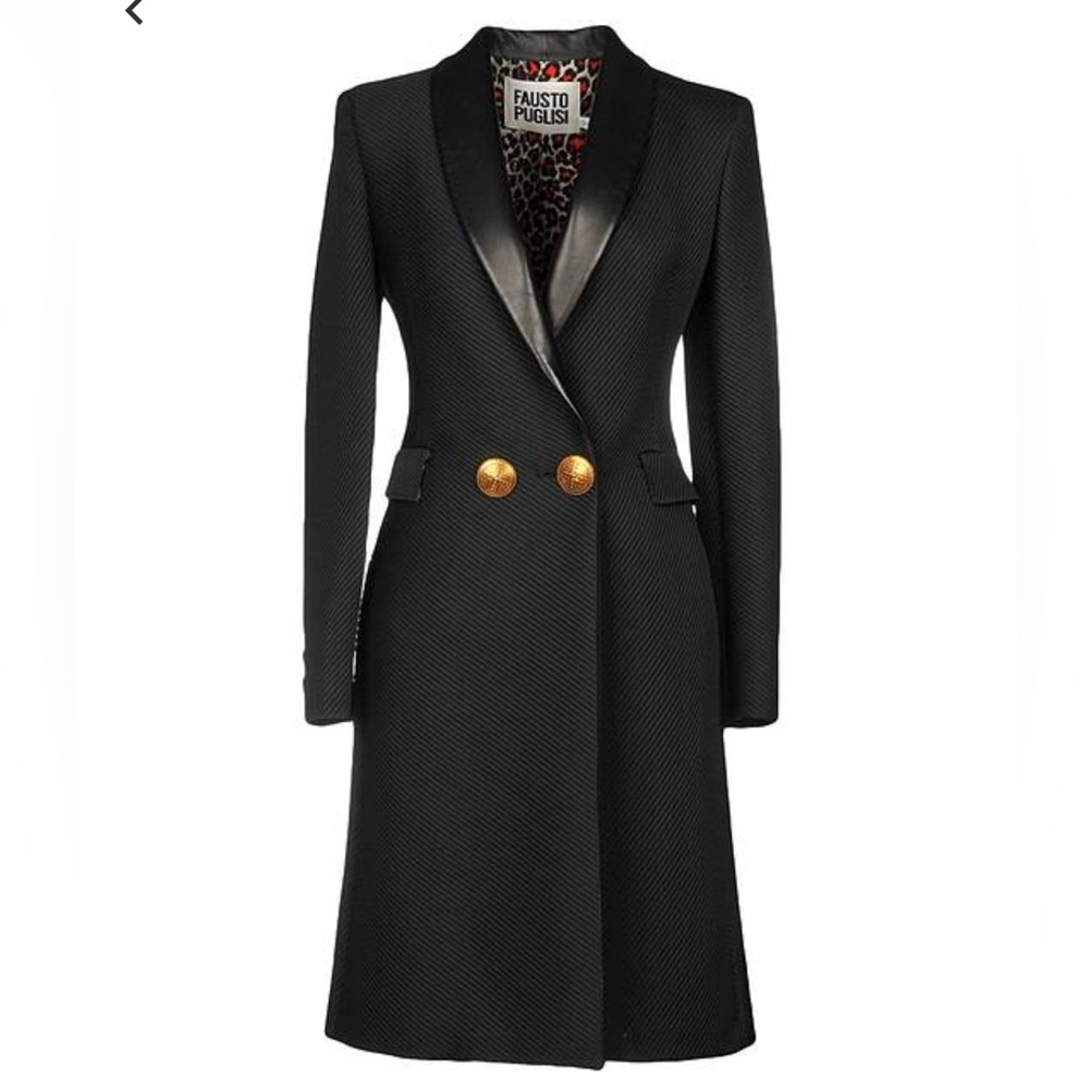 Fausto Puglisi black coat size 40 IT. Brand new w/o tags